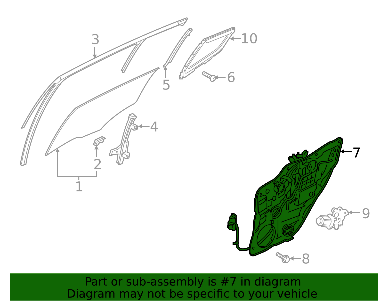 2018-2023 Kia Stinger Regulator Module - Passenger Side (RH) 83481 ...