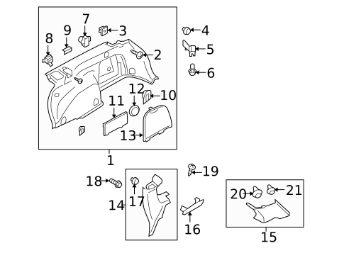 Interior Trim - Quarter Panels for 2009 Subaru Outback #0