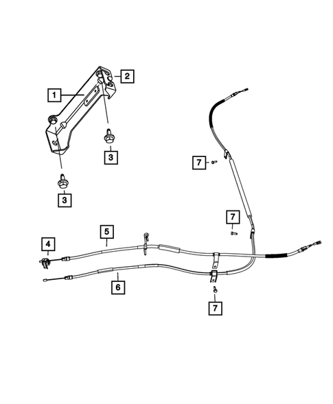 Parking Brake Level, Cables, and Rear Disc Park Brake Assembly for 2020 Dodge Grand Caravan #0