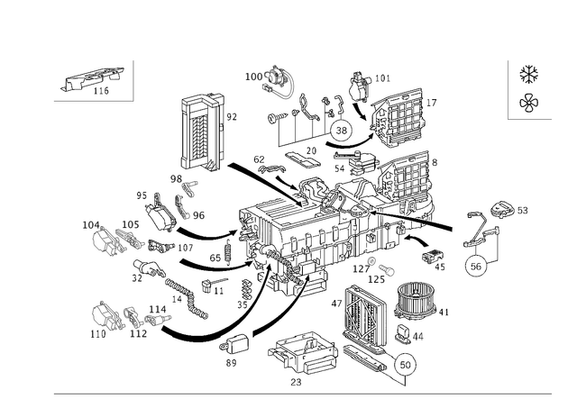 1638302462 - Heating and Ventilation: Heater Box for Mercedes-Benz: ML320, ML55 AMG Image image