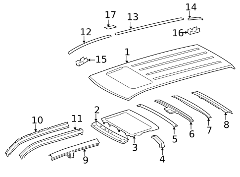 Roof & Components for 2012 Toyota Highlander #1