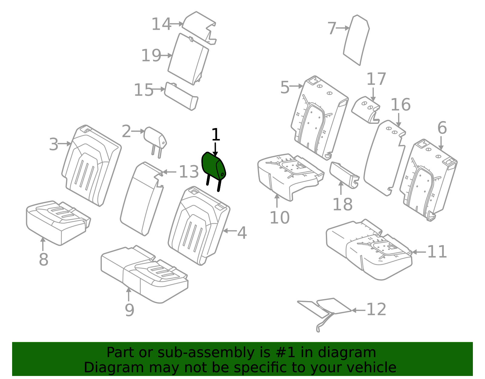 2020-2023 Land Rover Headrest, Outer LR130874 | Land Rover OEM Parts