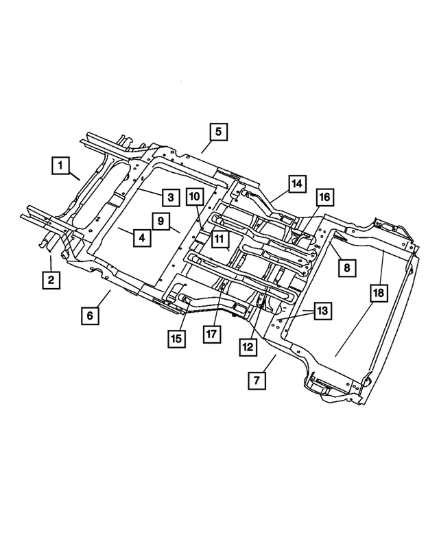 5140624AD - Frames and Bumpers: Rear Floor Pan Side Rail for Mopar Image