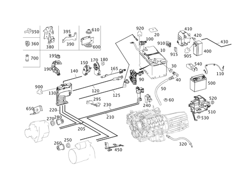 Battery, Starter and Alternator Line for 2012 Mercedes-Benz E550 #0