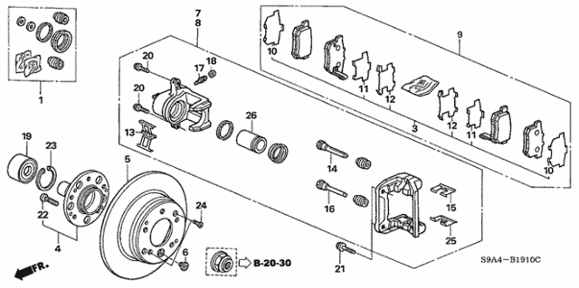 Rear Brake for 2003 Honda CR-V #0