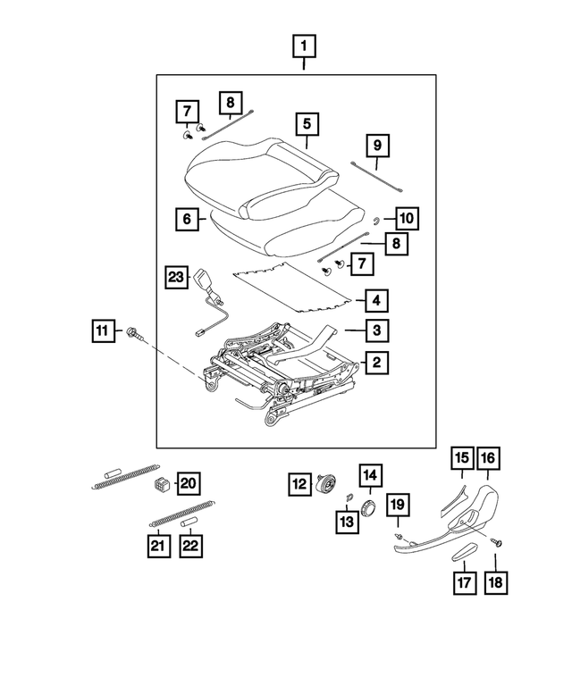 6MC75U0DAA - : Front Seat Cushion Cover for Mopar Image