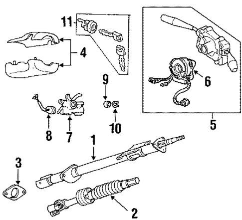 Steering Column Components for 1999 Honda Passport #0