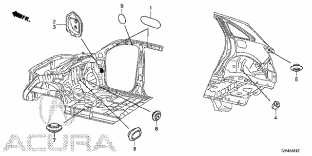 Grommet (3) for 2016 Acura MDX #0