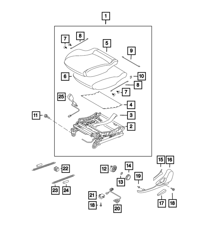 6MC76UCXAA - : Front Seat Cushion Cover for Mopar Image
