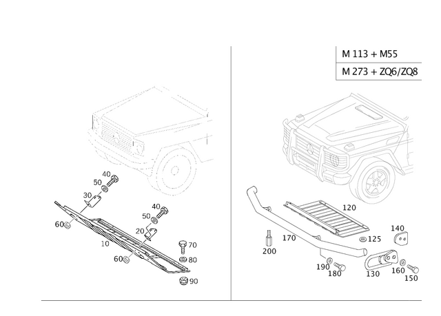 4635200642 - Chassis Sheet Metal/Air Intake: Engine Guard for Mercedes-Benz: G55 AMG, G550 Image image