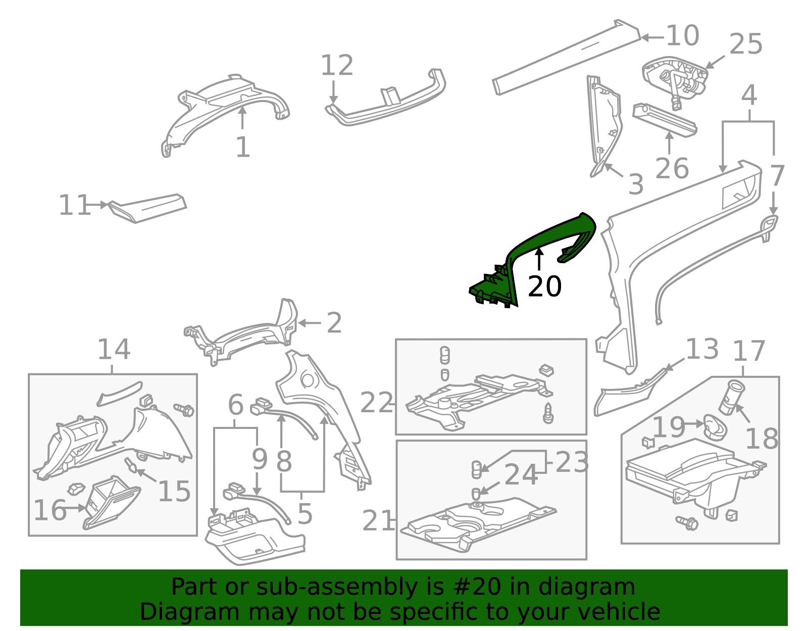 2013-2019 Cadillac XTS Jet Black Instrument Panel Lower Trim Panel ...