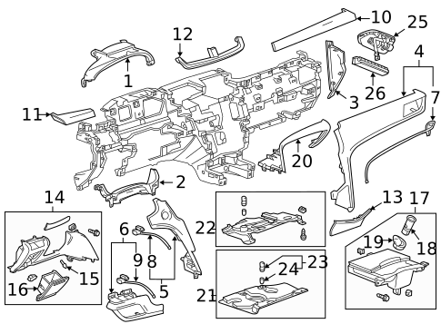 Instrument Panel Components for 2017 Cadillac XTS #0