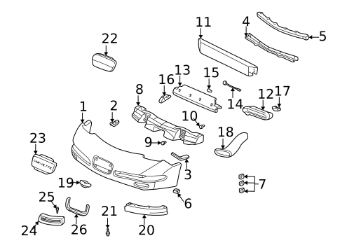 Bumper & Components - Front for 2000 Chevrolet Corvette #0