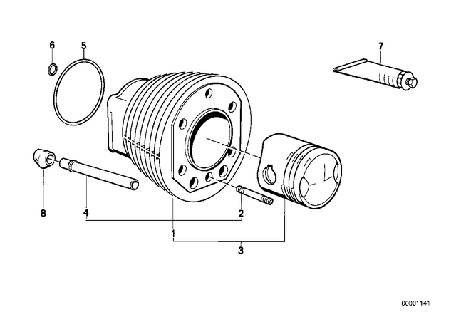 7129908174 - Engine: Stud Bolt - M10X50-8.8-phr for BMW-Motorrad Image