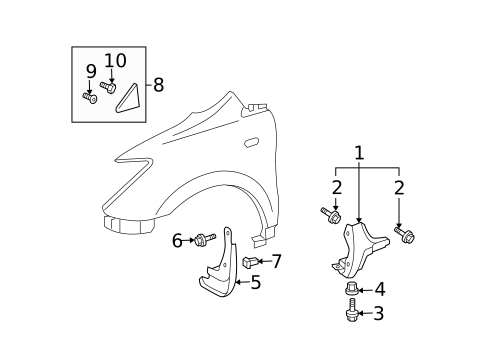 Exterior Trim - Fender for 2004 Scion xA #0