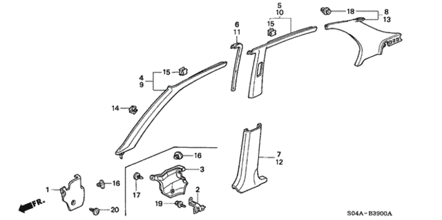 Pillar Garnish for 2000 Honda Civic #0
