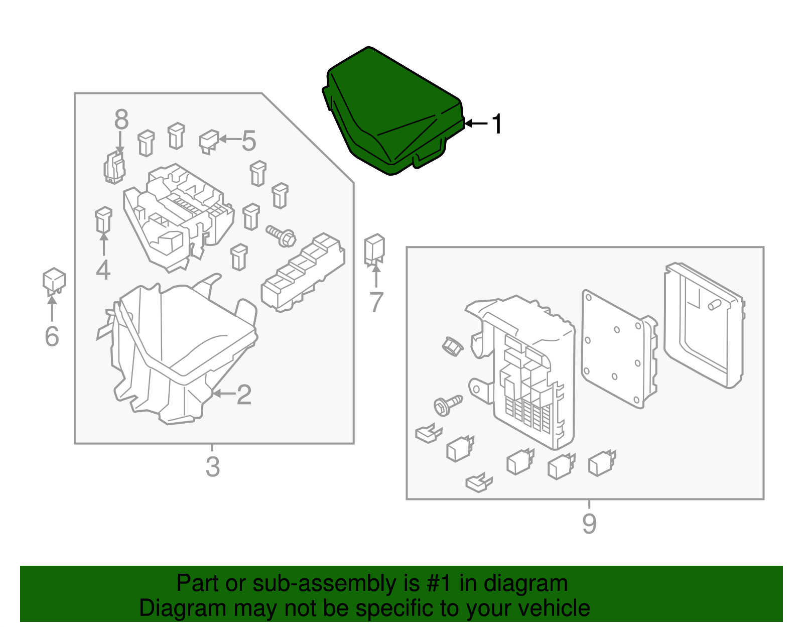 2017 Subaru Fuse Box Cover 82243AL03A | Buy Subaru Parts