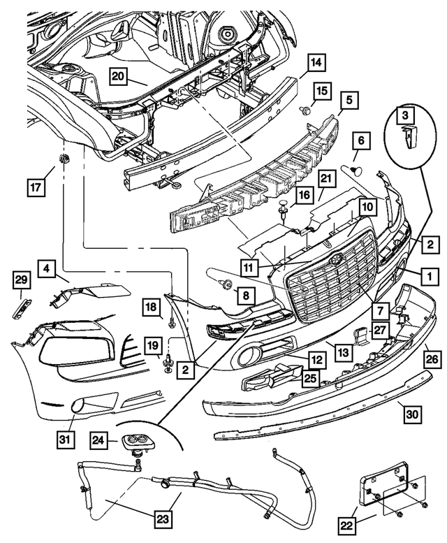 4806112AD - Frames and Bumpers: Front Fascia for Chrysler: 300 Image