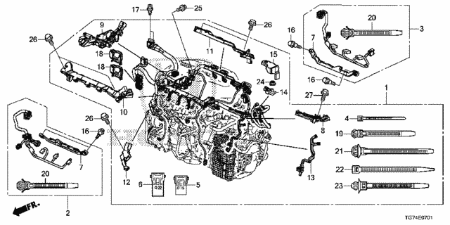 Engine Wire Harness (2) for 2019 Honda Pilot #0