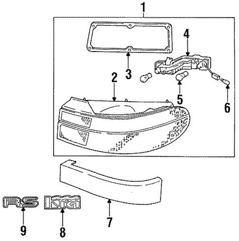 Tail Lamps for 1994 Kia Sephia #0