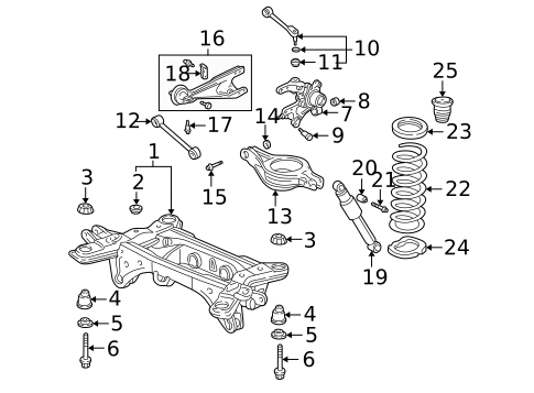 Rear Suspension for 2005 Acura MDX #0
