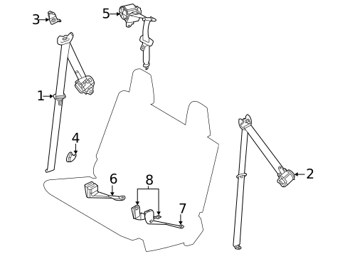 Third Row Seat Belts for 2024 Toyota Sienna #0