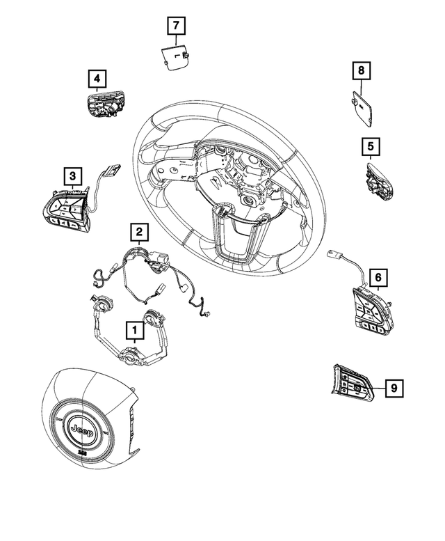 68568745AA - Electrical: Steering Wheel Wiring for Mopar Image image