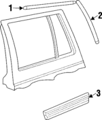 55175838AB - Body: Upper Molding for Jeep: Cherokee, Wagoneer Image