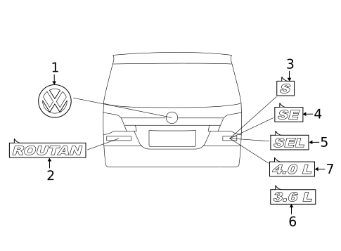 Exterior Trim - Lift Gate for 2011 Volkswagen Routan #0
