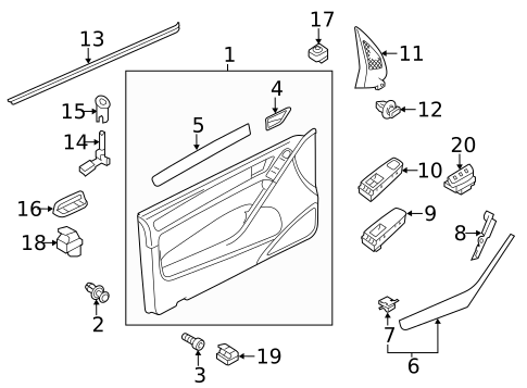 Interior Trim - Front Door for 2011 Volkswagen GTI #1