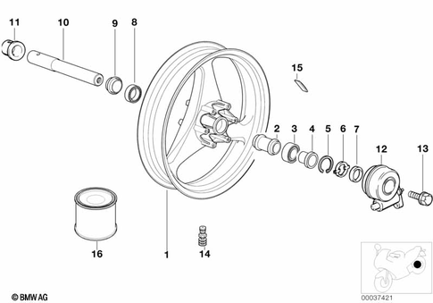 Wheels with Bearings for 1992 BMW-Motorrad R 1100 RS #0