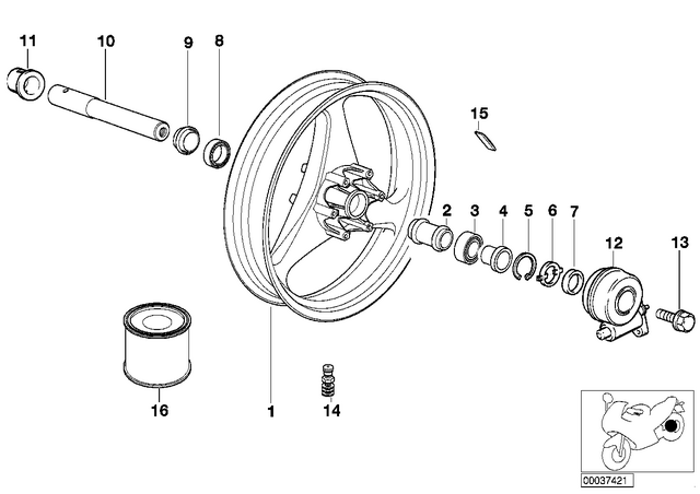 62122306078 - Wheels and Tires: Speedometer Drive - I=2.6 for BMW-Motorrad Image