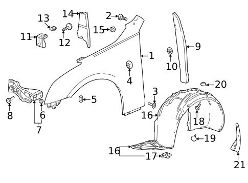 Fender & Components for 2021 Cadillac CT4 #0