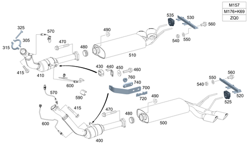 Exhaust System Used on Eight-Cylinder Gasoline Vehicles for 2017 Mercedes-Benz G65 AMG #0
