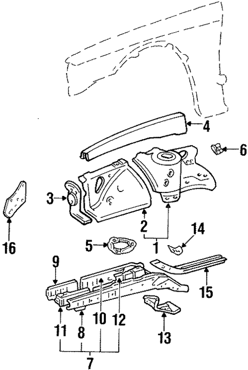 Structural Components & Rails for 1998 Lexus SC400 #0