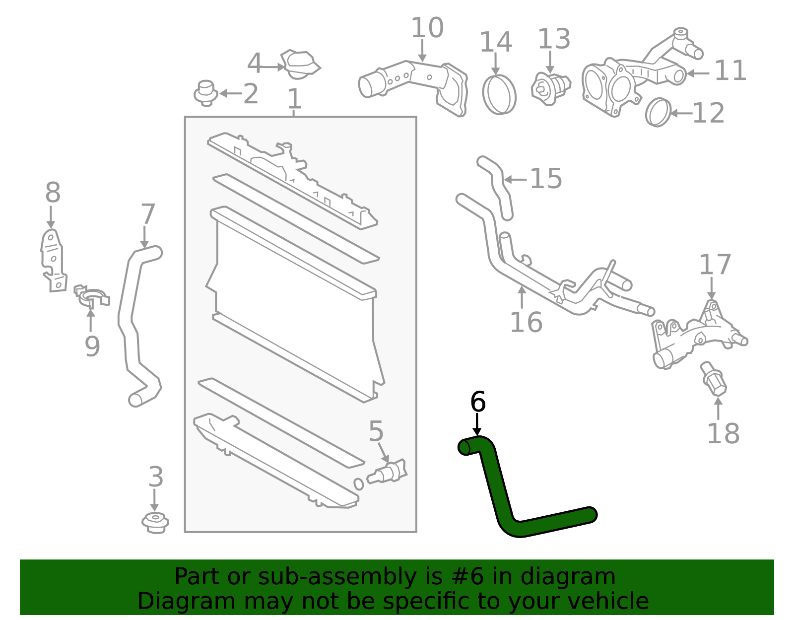16571-0P280 - Radiator Coolant Hose 2014-2016 Toyota Highlander | Longo ...
