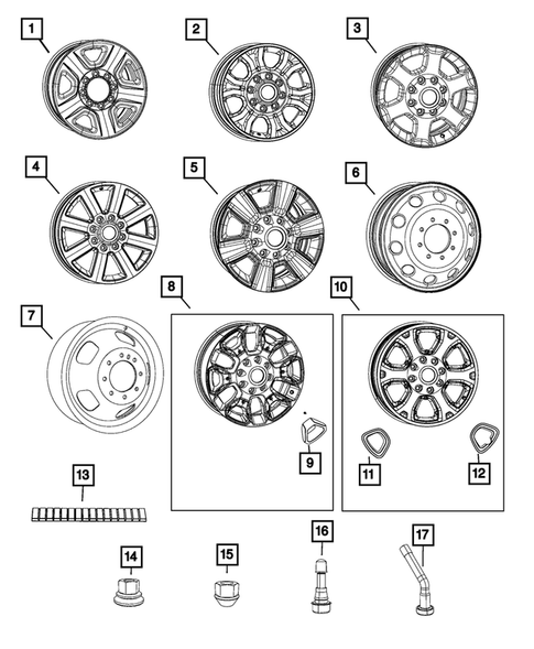 Wheels, Tires and Hardware for 2017 Ram 3500 #0