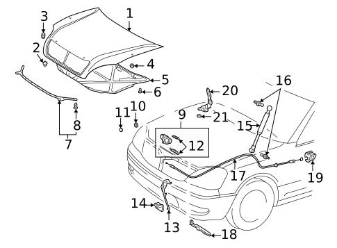 Hood & Components for 2006 Lexus LS430 #0