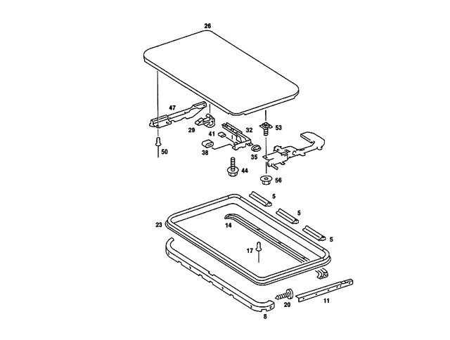 1247820224 - Electric Sliding/Lifting Roof: Rail for Mercedes-Benz: 190, 190D, 190E, 200, 200D, 300CE, 300D, 300E, 300TD, 300TE, C220, C230, C280, C43 AMG, E420, E430 Image image