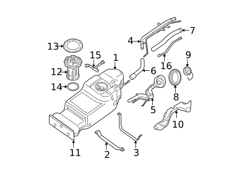 Fuel System Components for 2010 Nissan Pathfinder #0