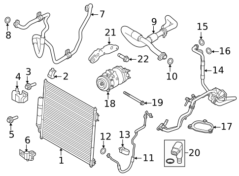 Condenser, Compressor & Lines for 2020 Land Rover Range Rover #1
