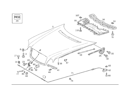 Engine Hood for 1994 Mercedes-Benz E420 #1