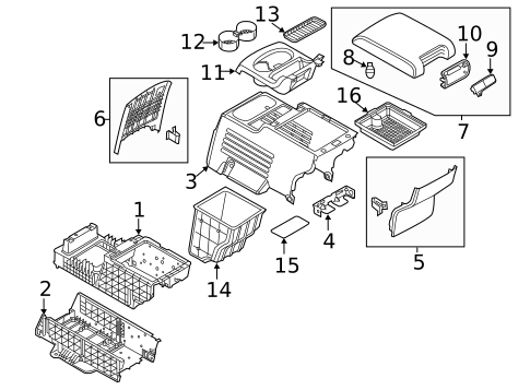 Rear Console for 2014 Ford Explorer #0