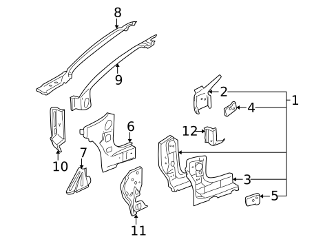 Hinge Pillar for 1999 Pontiac Sunfire #0