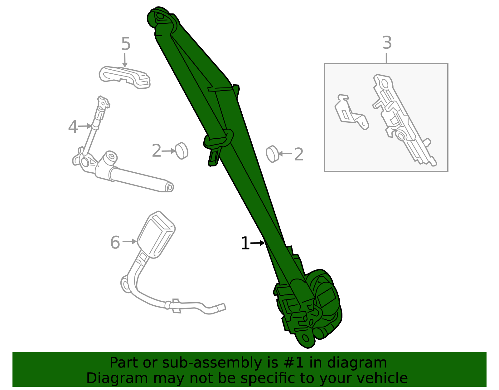 2011-2014 Cadillac CTS Ebony Passenger Seat Belt with Retractor and Pre ...