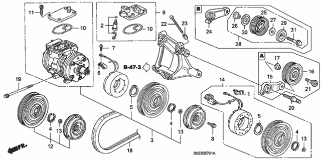 A/C Compressor (Denso) for 2000 Honda Civic #0