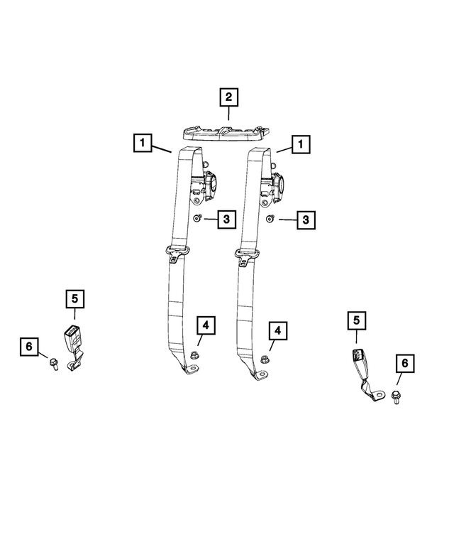 « YX461X9AE – Restraints : Arrière, Intérieure Ceinture De Securite pour Mopar Image »