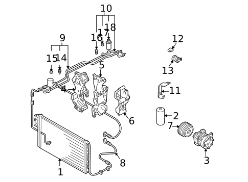 Condenser, Compressor & Lines for 2000 Volkswagen Jetta #0