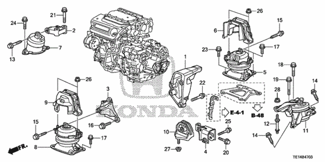 Engine Mounts (V6) (AT) for 2012 Honda Accord #0