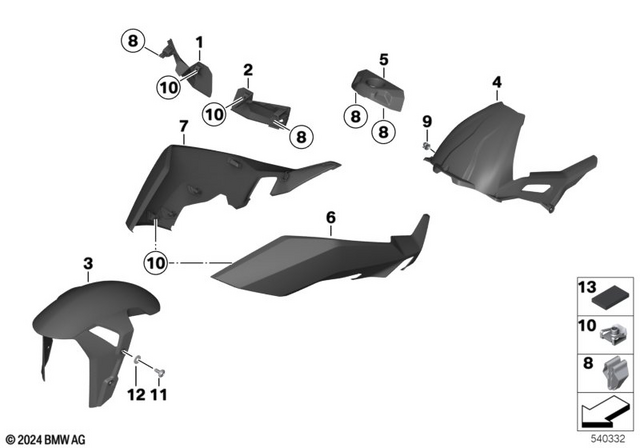 77318404069 - : Side Trim Panel Carbon Left for BMW-Motorrad Image